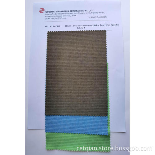 Two-tone Horizontal Stripe Four Way Spandex Fabric-3